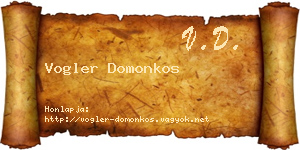 Vogler Domonkos névjegykártya